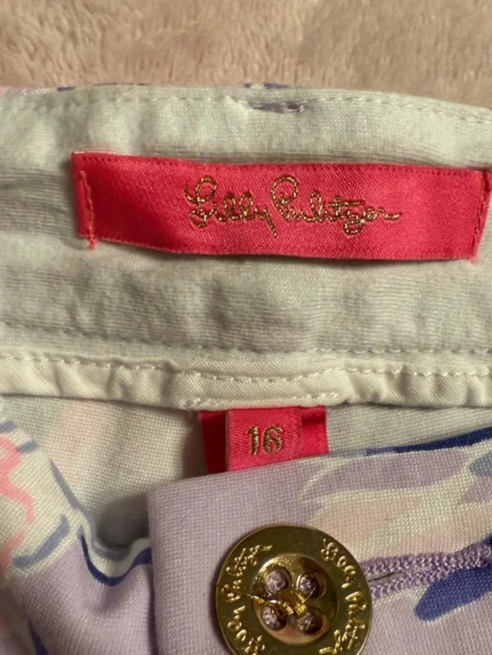 Lilly Pulitzer Lavender Floral Print Bermuda Shorts - Picture 3 of 3